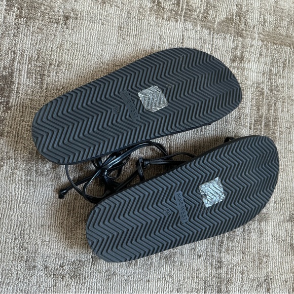 Nine West Sarest Ankle Tie Platform Sandal | Black | size 8 - Picture 4 of 8